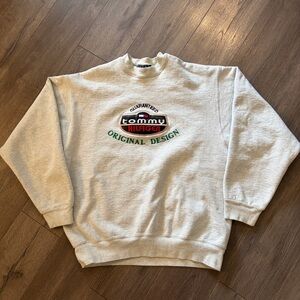 Vintage 1990s Tommy Hilfiger White Crewneck Sweater Large Men’s Made in USA